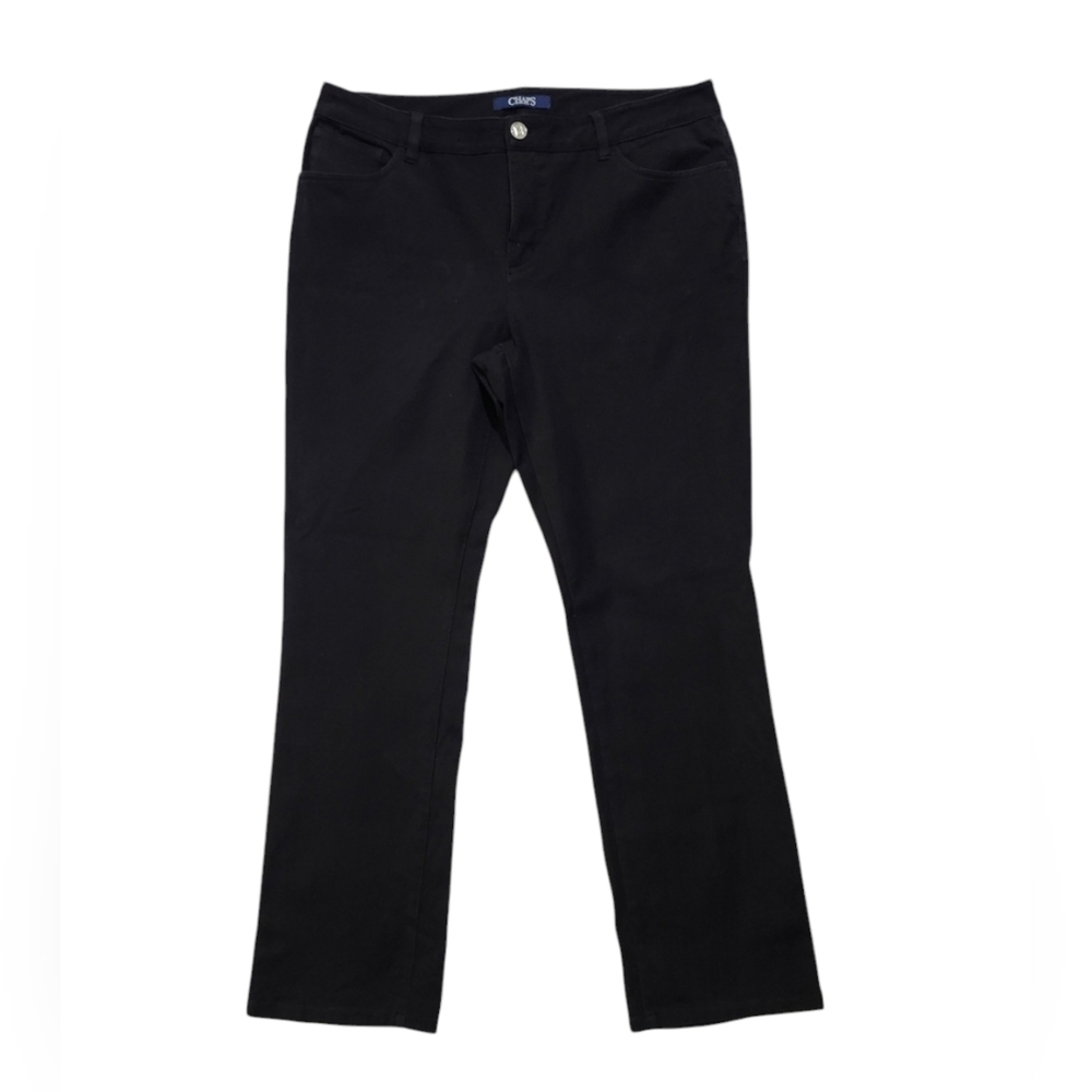 CHAPS Black Straight-Leg Pants
